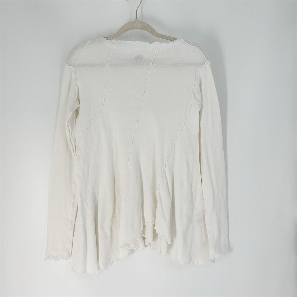 Free People Women's Full Swing Tunic Top White Asymmetric Long Sleeve Blouse, S - Picture 8 of 13